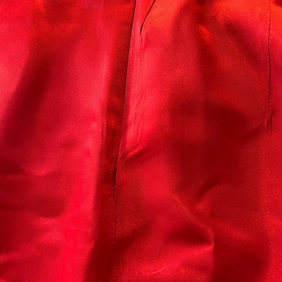 Zara Womens LG Red Satin Maxi Dress Low Back Tie Neck Formal Holiday - Picture 4 of 5